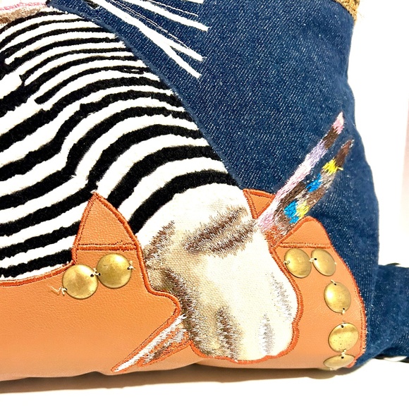 MacKenzie-Childs Pablo Picatsso Cat Throw Pillow - Picture 9 of 11